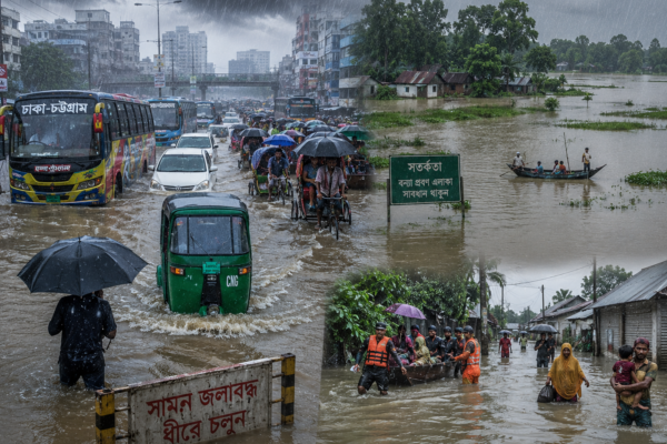 দেশের বিভিন্ন অঞ্চলে ভারী বর্ষণ অব্যাহত, জলাবদ্ধতা ও বন্যার আশঙ্কা