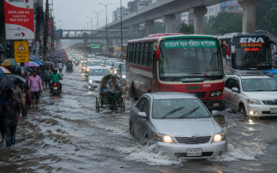 ঢাকায় টানা বর্ষণে জলাবদ্ধতা, জনজীবনে চরম দুর্ভোগ; যানজটে স্থবির রাজধানী